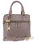 Catwalk Collection Handbags - Damen Leder Umhängetasche - Handtasche Mittelgroß - Henkeltasche mit Abnehmbarem Schultergurt - VICKY - Grau
