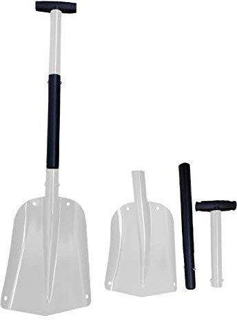 Schneeschaufel, Einziehbare Schaufel 3-teilig zerlegbare Lawinenschaufel T-Grip Leichtes tragbares Gerät Aluminium Schneeschaufel Für Schneit Garten Pflanzen Outdoor Camping Notschaufel (Silber)