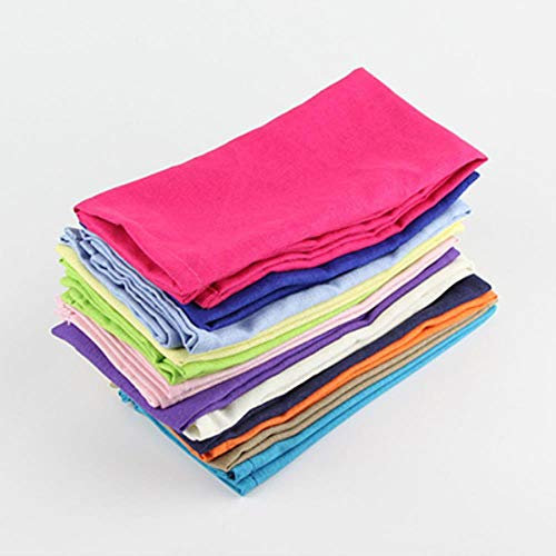 QINS Set von 12 Stück Stoff Servietten 40x40Cm Baumwolle Leinen Servietten Tischset Esstisch Servietten Matte Kinder Tisch Serviette Stoff, gemischt