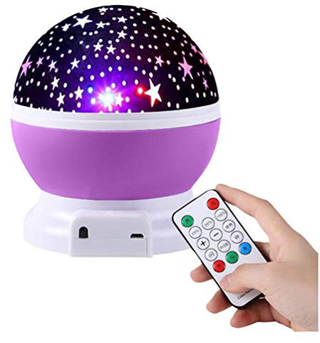Veilleuse Enfant Musicale et Lumineuse,LED Veilleuse Etoile Projecteur Rotation + Télécommande,Lampe Projection Bébé pour Anniversaire,Noël Style10 1 Pièce