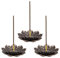 umorismo 3 pieces Retro Lotus Holder Brass Incense Holder Lotus Stick Incense Burner and Cone Incense Holder 6 Incense Holes with Detachable Ash Catcher for Home Office