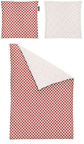 Irisette Essential Mako-Satin Bettwäsche Bea rot, 1 Bettbezug 135 x 200 cm + 1 Kissenbezug 80 x 80 cm