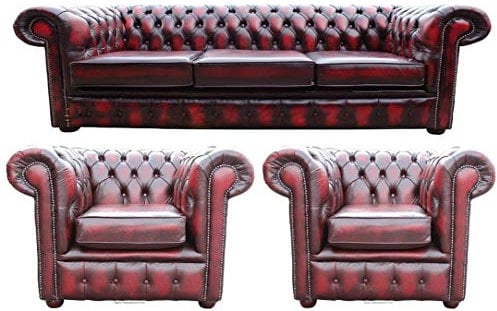 jvmoebel Chesterfield Leder Couch Design Luxus Sofagarnitur Sofa Polster 3+1+1 Sitzer Neu