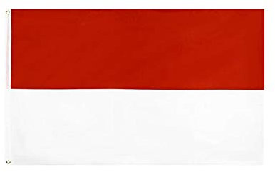 Stormflag Indonesien Flagges (90cmx150cm) Polyester Pongee 90g mit Ösen mit Doppelnadel genäht.