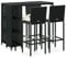 vidaXL Gartenbar Set 5-TLG. mit Kissen Theke Bar Tresen Gartentheke Bartisch Barhocker Stehtisch Barstuhl Gartenmöbel Poly Rattan Schwarz