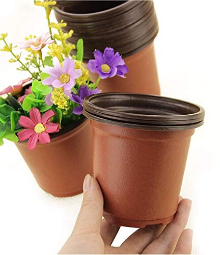 Jilijia Lot de 20 pots de fleurs en plastique de 10,2 cm, durables et réutilisables, pour plantes grasses, légumes, fruits, semis, boutures, transplantation