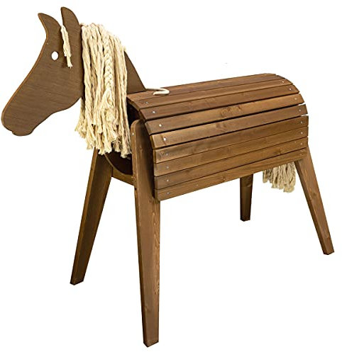 Meppi Outdoor-Pferd für den Garten - Holzpferd für Kinder aus wetterfestem Holz