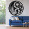 QIANGTOU Vinyl Wandtattoo Yin Yang Schwarz und weiß Philosophie Tao Zen Gleichgewicht Harmonie Wandaufkleber Yin Yang Abziehbilder Room Decor 42x42cm
