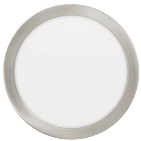 EGLO connect.z Smart-Home LED Bad-Einbaustrahler Fueva-Z, ultra flach, Ø 216 mm, ZigBee, App und Sprachsteuerung Alexa, Lichtfarbe (warmweiß-kaltweiß), dimmbar, Alu Einbauspot nickel-matt, IP44