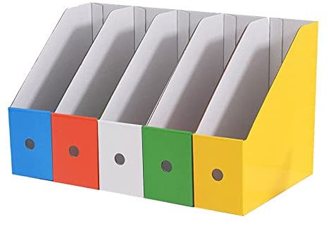 5 Pièces Porte Revues Dossiers Bureau, Porte Revues En Carton, Fichier Boîte Range Revue, Kraft Boîte Rangement Bureau, Avec Autocollant, Porte Revues Pour Fichiers, Dossiers, Fournitures De Bureau