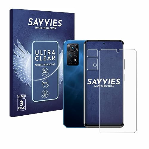 Savvies Schutzfolie für Xiaomi Redmi Note 11 Pro 5G | (Display+Kamera) 6 Stück Transparenter Displayschutz Made in Germany Ultra-Klar Displayschutz-Folie