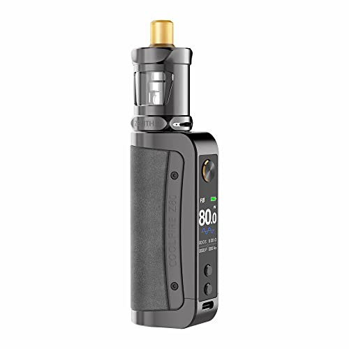 NILI Kit CoolFire Z80 Zenith II (gris cendré), kit de vape Innokin E-Cig équipé d'un réservoir Zenith II de 5,5 ml, alimenté par une batterie externe 18-650, 80 W, sans nicotine