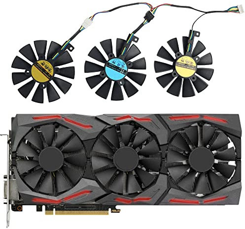 Coolerage 87mm DC12V 0.45A FDC10U12S9-C Graphics Card Cooling Fans for for ASUS ROG Strix GTX 980 1060 1070 1080 Ti RX 480 580 R9 390X Gaming GPU Fans (Fan ABC(Full Set))