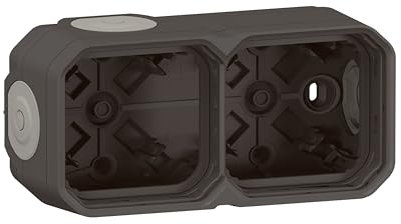 LEGRAND, Plexo New Feuchtraum Aufputzdose 2-fach, Aufputzgehäuse, 3 Membranen, 1 Kabelzugang, horizontal und vertikal installierbar, Farbe: Anthrazit, 069602L