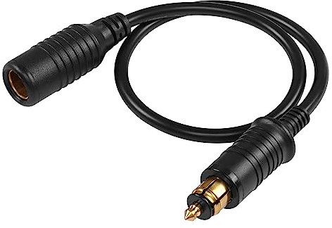SinLoon DIN Hella-Stecker-Verlängerungskabel, 12 V-24 V DIN Hella Europäischer Zigarettenanzünder-Stecker auf DIN-Buchse, Motorrad-Zigarettenanzünder-Verlängerungsadapterkabel (0.5M)