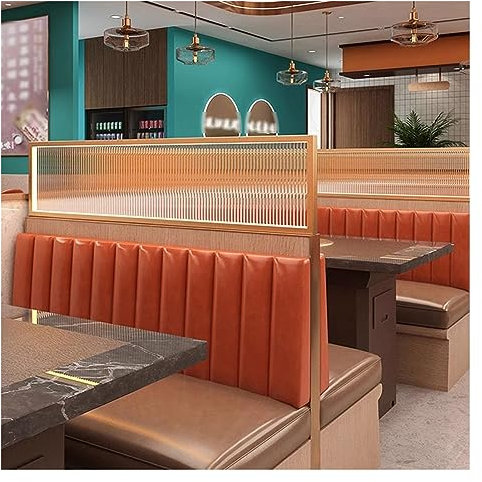 YJEUZCD Esstisch Bildschirme, Gestreiftes Glas Restaurant Erhöht Bildschirm Trennwand, Hotel Kochtopf Halbe Wand Arbeitsplatte Niedriger Zaun Trennwand (Farbe : Gold, Größe : 30x90cm)