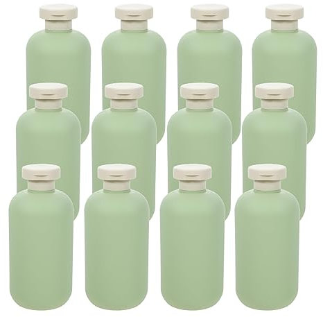 LusDoly 24 pièces 300ml Vert Vide Bouteille Plastique Pompe Cosmétique Bouteille Vide Cosmétique Essentielle Lotion Shampooing Corps