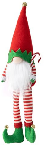 Tainrunse Niedliche Weihnachtsdekoration, Weihnachtsdekoration, Weihnachtswichtel, Puppe, langes Bein-Design, gesichtslose Puppe, Ornament für festliche Heimdekorationen, Männer