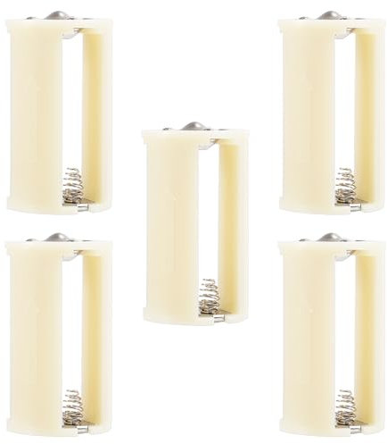 DIANN 5 stücke 3 AA zu D Batterie Konverter AA zu D Batterie Adapter Halter 1,5 V Ausgang Fall Box 3 AA auf 1 D Konverter weiß