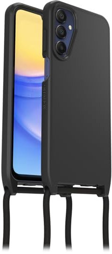 OtterBox React Necklace Coque pour Samsung Galaxy A15 / A15 5G, Coque de Protection Ultra Fine avec Collier réglable et Amovible, testé Selon Les Normes Militaires, Noir