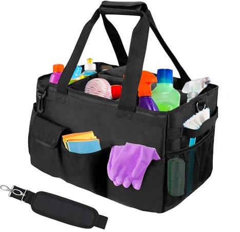 BIGACORN Reinigung Caddy Organizer mit verstellbaren Schultergurten, große Caddy Tasche für Haus, Auto Reinigungszubehör, Haushaltshandtasche