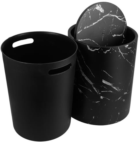 Luxshiny Poubelle à Motif Marbré Idéale Pour Cuisine Salle De Bain Et Bureau Design Moderne Et Unique Parfaite Pour Trier Et Les Déchets