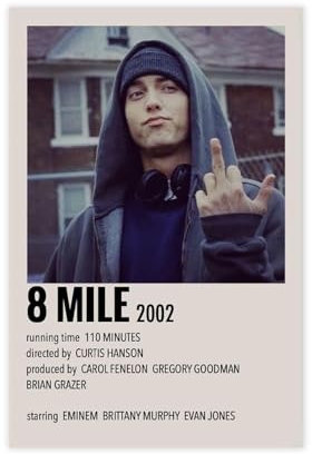 hlacr Emin 8 Mile 2002 Musikalbum-Poster, Leinwand, Poster, Schlafzimmer, Dekoration, Landschaft, Büro, Raumdekoration, Geschenk, 20 x 30 cm