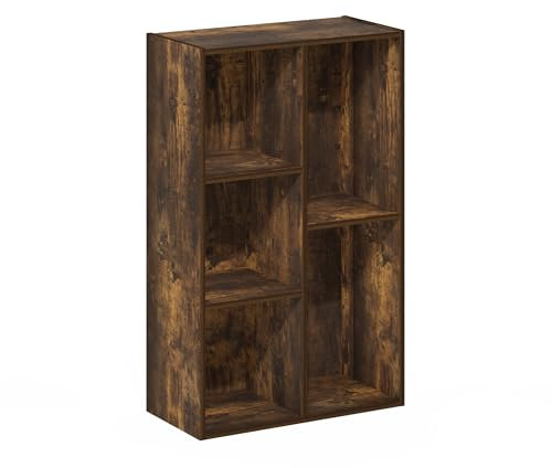 Furinno Luder 5-würfelig Reversibles offenes Regal, Bernsteinkiefer