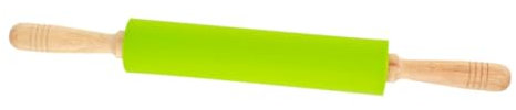 Mikinona Mattarello Silicone Con Manico Legno e Antiaderente Per Pasta e Dolci Strumento Da Cucina Essenziale Verde
