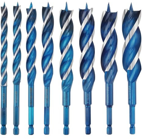 Yuentoen Foret à bois professionnel - Foret hélicoïdal en acier - Pour le travail du bois (8-22 mm)