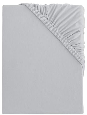 s.Oliver Spannbettlaken 60x120-70x140 cm- 100% Baumwolle, besonders weich & angenehm, Spannbetttuch Kinderbett hellgrau