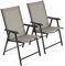 Yaheetech 2er Set Gartenstühle, Hochlehner Klappstühle Terrassenstühle mit Rückenlehne & Armlehnen, Klappbare Outdoor-Stühle Essstühle bis 150 kg Belastbar Braun