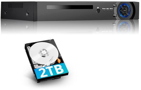 KERUI 8CH 4K PoE NVR Überwachungssystem Rekorder mit 2TB Festplatte für Überwachungskamera Aussen Innen, Überwachungstechnik Systeme Kompatibel 4K/2K/3MP/5MP/6MP/8MP/1080P HD PoE IP Kameras, 24/7