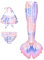 EYNMVR Tail Mädchen zum Monoflosse mit Bikini Sommer Cosplay 2025 Light Rosa 8-9 Jahre