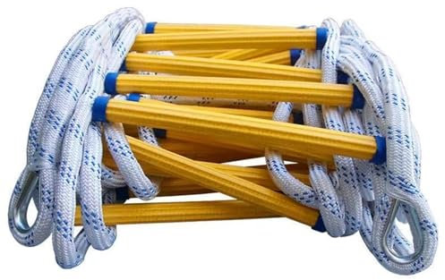 Ayztantine Strickleiter 10 Meter Feuerleiter Anti-Rutsch-Rettungsseil Notfallarbeitssicherheitsreaktion Selbstrettung Lebensrettende Kletterkletterflucht