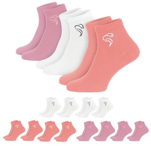 12 Paar Quarter Sneaker Socken für Damen & Herren - Sportsocken aus atmungsaktiver Baumwolle - Ideal für Alltag, Sport & Freizeit