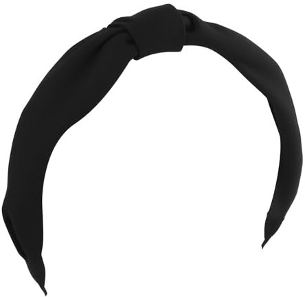 Jecdfs Serre-tête en tissu avec nœud vintage, serre tête nœud femme Noir, bandeau élégant pour femmes, accessoire pour cheveux, fait main, pour tous les jours et les occasions spéciales, Modèle HR35
