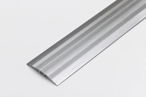 Aluminium Door Bars Threshold Strip 47 mm x 930mm Transition Trim Laminate Tiles Levelling 5in1 Installation System TMW Profiles (Brushed Silver)