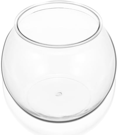 YARNOW Pecera De Escritorio De Plástico Transparente Pecera Pequeña Redonda para Peces De Colores Acuario Redondo De Plástico para Decoración De Hogar Oficina Y Jardín 8.66X8.66X6.88in