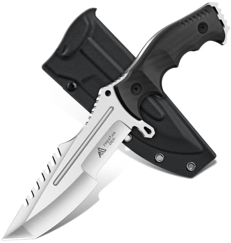 Freelander Outdoor Messer Survival, Feststehende Klinge aus D2 Stahl | Full Tang Camping Messer mit Kydex Scheide, Bushcraft Messer Outdoor, Geschenke für Männer