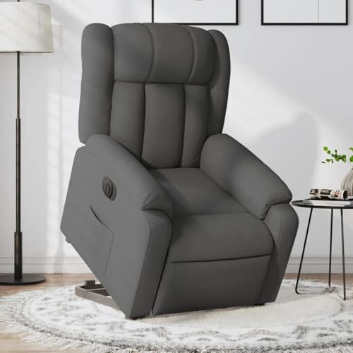 Yunovire Relaxsessel mit Aufstehhilfe, Elektrisch, Dunkelgrau Stoff, Verstellbare Lehne, Bequemes Sofa für Wohnzimmer, Schlafzimmer, 110 kg Tragkraft