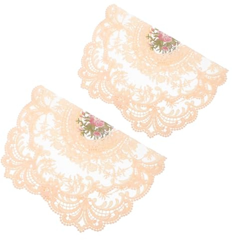 Weihnachten Party Dekoratives Platzset 2 Stück aus Milchseide | 43x30x0,5cm, Spitze und Stickerei, für Esstisch, Teller und Tischware, Romantisch Retro