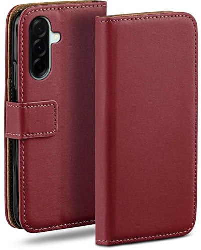 moex für Samsung Galaxy A57 5G Hülle mit Kartenfach, Handyhülle klappbar 360 Grad Schutzhülle, PU Leder Handytasche Samsung Galaxy A57 5G Klapphülle Flip Case, Bordeaux