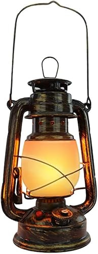 Lanterna vintage ricaricabile a LED lanterna da campeggio retrò tempesta lampada da tavolo senza fili lampada da tavolo realistica fiamma lampada a olio da appendere, 1800 mAh, bronzo-Xian