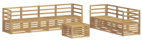 vidaXL Sofagarnituren Massivholz Akazie, Garten, modernes Outdoor-Sofa Set, Robustes Lounge-Möbel für Terrasse, stilvolles Entspannen und Sitzen