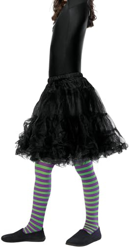 Smiffys Wicked Witch Tights, Child, Purple & Green Age 6-12, Children's Tights and Petticoats Fancy Dress, Witch Dress Up Accessories