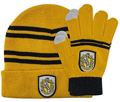 Cinereplicas Harry Potter - Set Bonnet & Gants Enfants - Licence Officielle (Gelb und Schwarz)