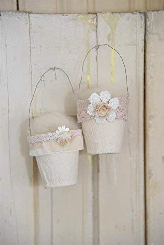Jeanne d' Arc Living Osterkorb Cremefarben Blume Osternest Vintage Shabby Chic