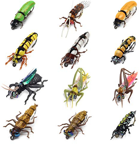 YZD Juego de 12 moscas realistas de primera calidad para pesca de trucha, salmón y insectos (BugPro, juego de 12 moscas)