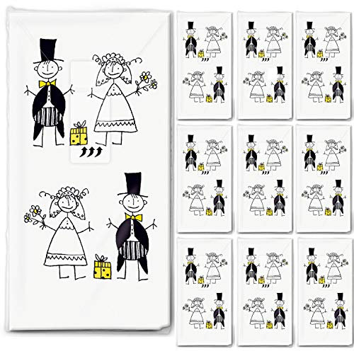 Setita 100 Taschentücher (10x10) Just Married Hochzeit Freudentränen Liebe Kirche Hochzeit Marriage